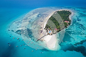 Aerial view of Prison island, Zanzibar