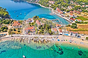 Aerial view of Prizba beach on island Korcula photo