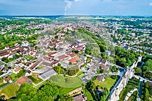 Aerial view of Provins, a town of medieval fairs and a UNESCO World Heritage Site in France