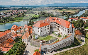 Aerial view of Ptuj castle