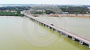 Aerial view of the Puducherry Highway Bridge