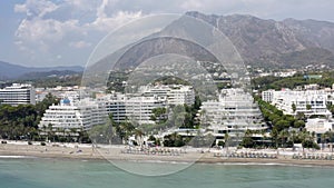 Aerial view of Puerto Banus near city of Marbella