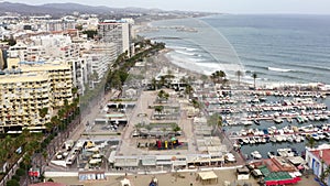 Aerial view of Puerto Banus near city of Marbella