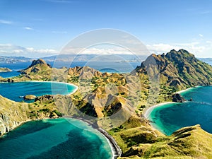 Aerial view of Pulau Padar island