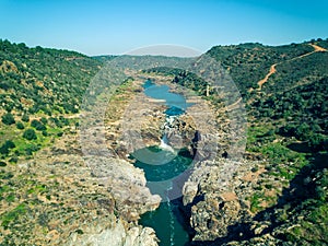 Aerial View of the Pulo do Lobo Waterfall photo