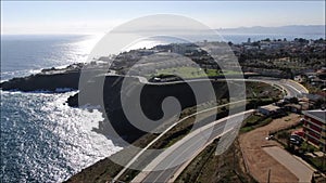 Aerial view of Punta Angeles Lighthouse at in Chile