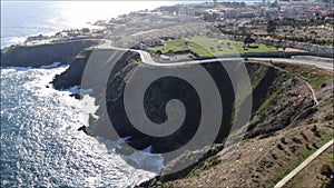 Aerial view of Punta Angeles Lighthouse at in Chile