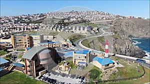 Aerial view of Punta Angeles Lighthouse at in Chile