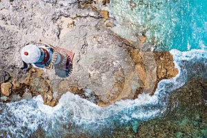 Aerial view of Punta Cancun adorned Lighthouse