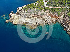 Aerial view of Punta Galera, Ibiza.