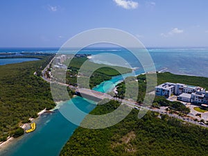 aerial view from Punta Nizuc, Cancun Hotel Zone, Mexico