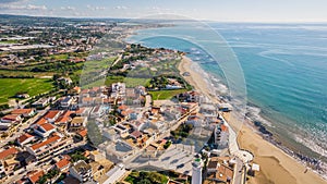 Vista aerea da un mar Mediterraneo il mare,, Sicilia 