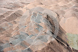 Aerial view of quarry. open pit mine of Porphyry rock