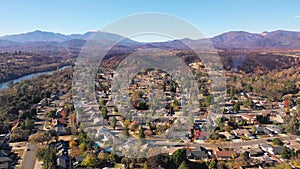 Aerial View Quartz Hill Redding California after Summer Wildfires