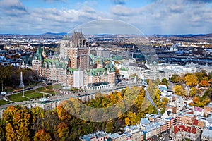 Aerial View of Quebec City in the Fall, Canada