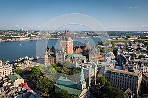 Aerial View of Quebec City During Summer in Quebec, Canada