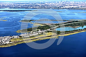 Aerial view queens far rockaway area of New York