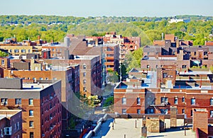 Aerial view queens new york panorama