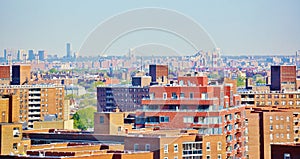 Aerial view queens new york panorama
