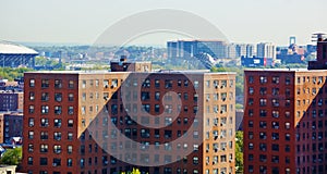 Aerial view queens new york panorama