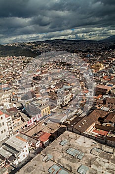 Aerial view of Quito