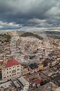 Aerial view of Quito