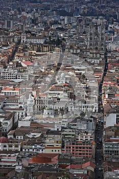 Aerial view of Quito