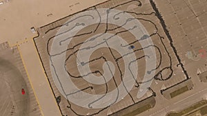 Aerial view Race Karts on the Track