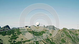 Aerial View Radar Located on the Top Mountain