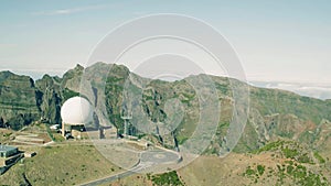 Aerial View Radar Located on the Top Mountain