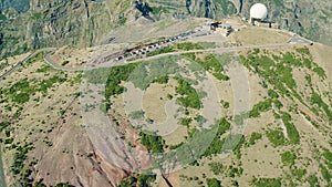 Aerial View Radar Located on the Top Mountain