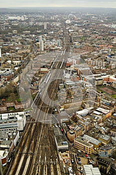 Aerial view of Railway, South London photo