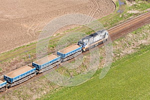 aerial view of the railway train