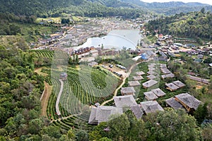 Aerial view of Rak Thai village