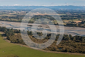 Aerial view of Rakaia riverbed