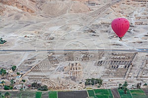 Aerial view of Ramesseum, ancient Thebes, Luxor, Egypt