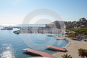 Aerial view of Rapallo in Italy