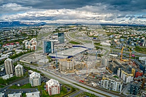 Aerial View of the Rapidly Growing Reykjavik Suburb of KoÌpavogur, Iceland