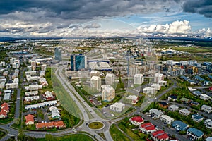Aerial View of the Rapidly Growing Reykjavik Suburb of KoÌpavogur, Iceland