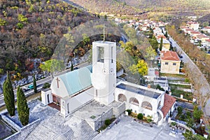 An aerial view of Rasa, Istria, Croatia