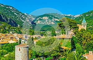 Aerial view of Real Cartuja de Valldemossa, Mallorca, Spain