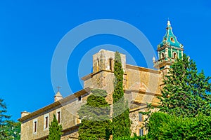 Aerial view of Real Cartuja de Valldemossa, Mallorca, Spain