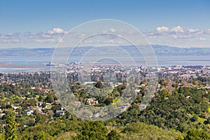 Aerial view of Redwood City, Silicon Valley, San Francisco bay, California photo