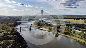 Aerial view of Redzinski Brigde, Wroclaw, Poland