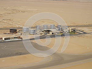 Aerial View of a refinery in the desert