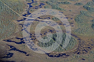 An aerial view of a remote area in Alaska