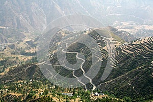 Aerial view of remote region in himachal India