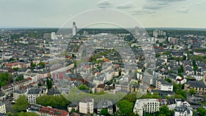 Aerial view of residentail area of Frankfurt am Main, Germany