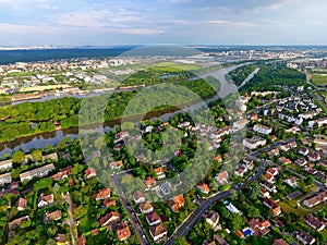 Aerial view of a residential area in Andresy