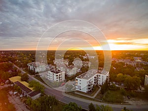 Aerial view on residential area in Falenica.